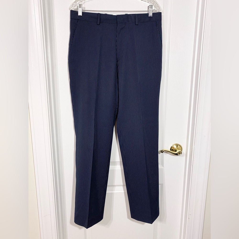 Y2K Perry Ellis Pinstripe Trousers Dress Pants Navy Blue Men’s 32/30